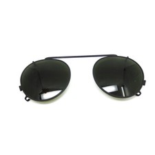 l.a. Eyeworks black Sun clip on sunglass metal oval black lens