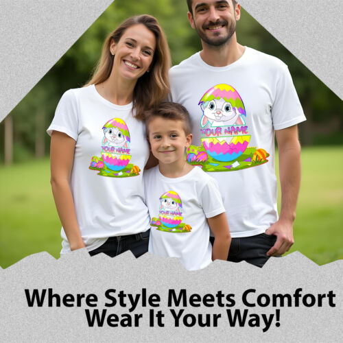Personalised Family Bunny Happy Easter T-Shirts Tee Holiday Matching Outfit #ED - Picture 5 of 24