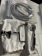 💦 NEW Signature Hardware VINTAGE TELEPHONE HAND SHOWER SET - CHROME