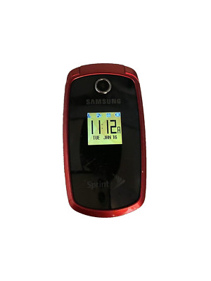 Samsung SPH-M300 - Red & Black ( Sprint ) Flip Phone Tested Works