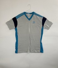 Vintage Adidas T-Shirt 1970s Tri-Color Single Stitch Tee USA Made Size XL READ