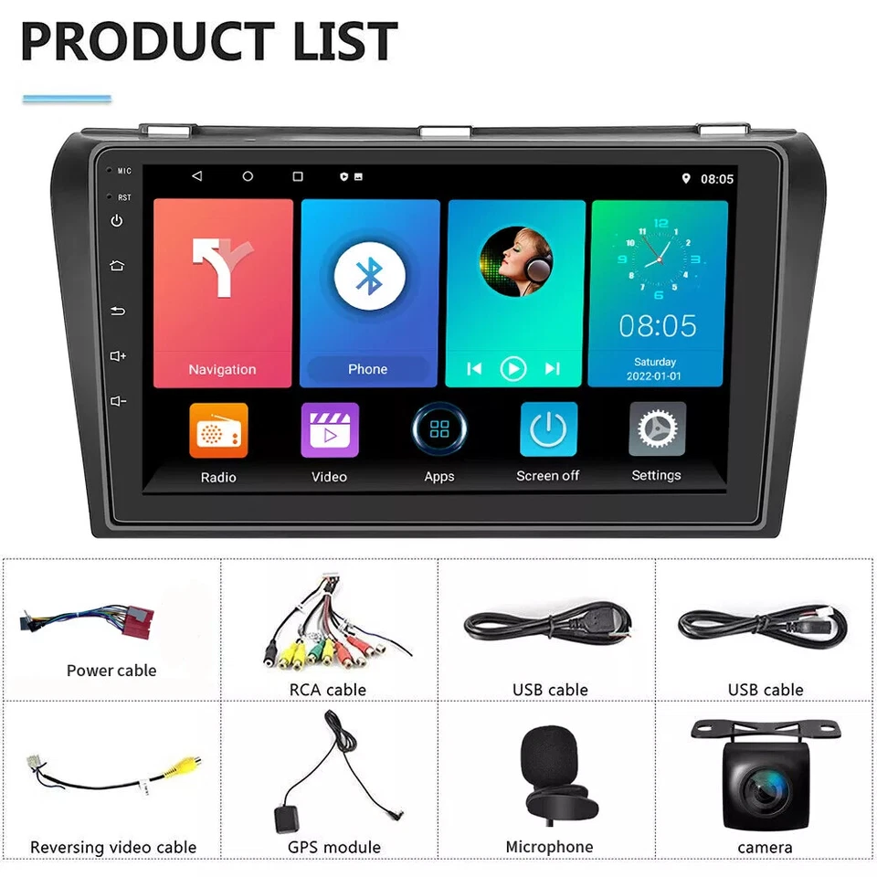 For Mazda 3 2004-2009 Android 12 Car Radio Stereo Player GPS Navi CarPlay 2+32GB Foto 4 de 4