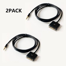 2PACK Dock Connector to 3.5mm Jack Line Out Aux Cable Lead for iPod/iPhone/iPad