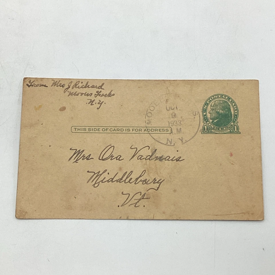 (5) 1930’s Assorted Postal Card & Envelope With Assorted Denominative Stamps FDC - Image 2 of 4