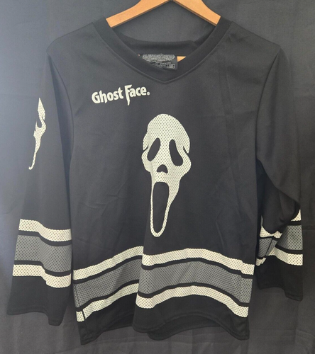 Ghost Face Jersey Mens Large Scream Horror Movie Icon Hockey Shirt Halloween