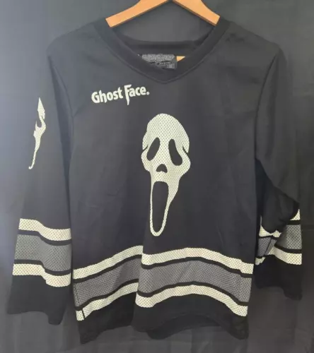 Ghost Face Jersey Mens Large Scream Horror Movie Icon Hockey Shirt Halloween