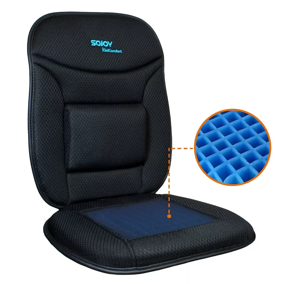 Gel Seat Cushion With Lumbar Support Back Pain Relief Ergonomic Cushion  Non-slip