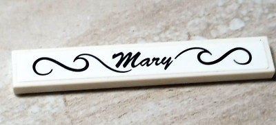 LEGO Name Plate MARY with pinstripe Great for Boat Builds Lockers Dinner Marker