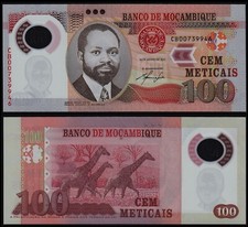 MOZAMBIQUE 100 METICAIS (P151a) 2011 POLYMER UNC