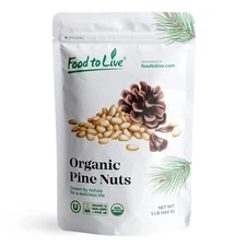 Food to Live Organic Pine Nuts, 1 Pound – Non-Gmo, Whole Raw Pignolias, Unsalted
