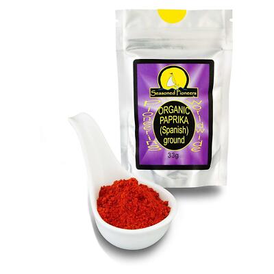 Gewürzte Pioniere Bio-Paprika spanisch 33g mild süß getrocknetes Pfefferpulver