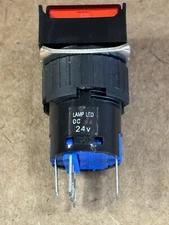 18mm RED Square Momentary Push button LED ILLUMINATED 24vdc NO/NC 16mm mounting