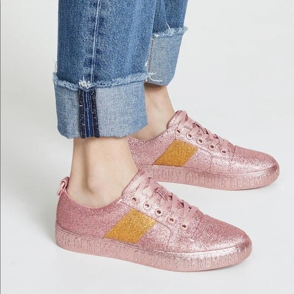 Opening Ceremony La Cienega Pink Glitter Shoes Lace-up Sneakers Women\'s  37/6 | eBay