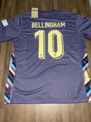 Jude Bellingham #10 England EUROS 2024 Away Jersey Size X-LARGE