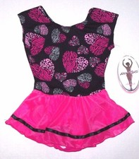 Moret Leotard Bodysuit Dress Heart Leopard Skirt Skirtall Glitter New Girl XS