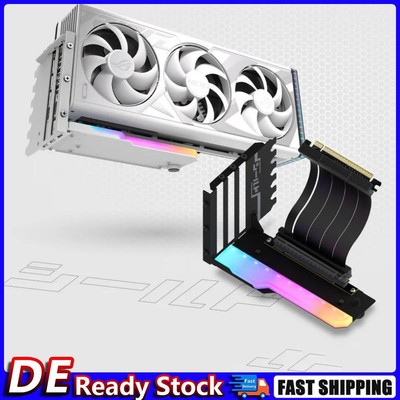 Vertikale GPU-Montagehalterung mit 15 cm PCI-E 4.0 X16 Riser-Kabel (Schwarz Hell