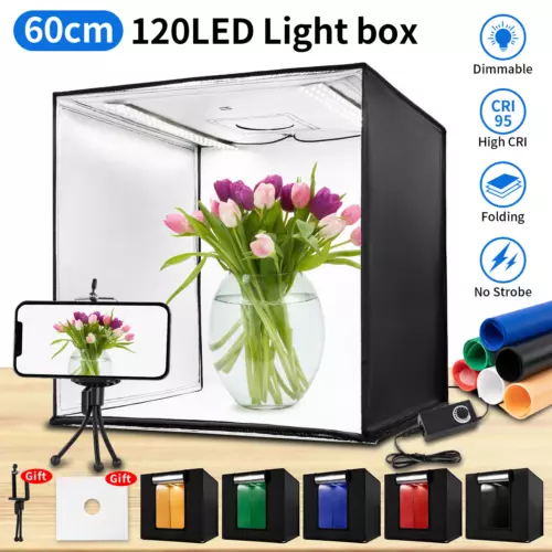 24" LED Photo Studio Light Box Portable Folding Photography Shooting Tent Kit - Bild 2 von 84