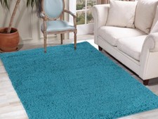Image of Dream Shaggy Teal Rug 60 x 110 cm - Thick & Soft Pile Carpet for Living Room