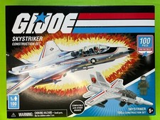 GI JOE SKYSTRIKER CONSTRUCTION SET W/ PILOT ACE FOREVER CLEVER RETRO 100 PC MIB
