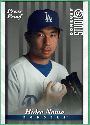 Hideo Nomo - 1997 Donruss Studio Silver Press Proof, card #75, 1-of-1500 made