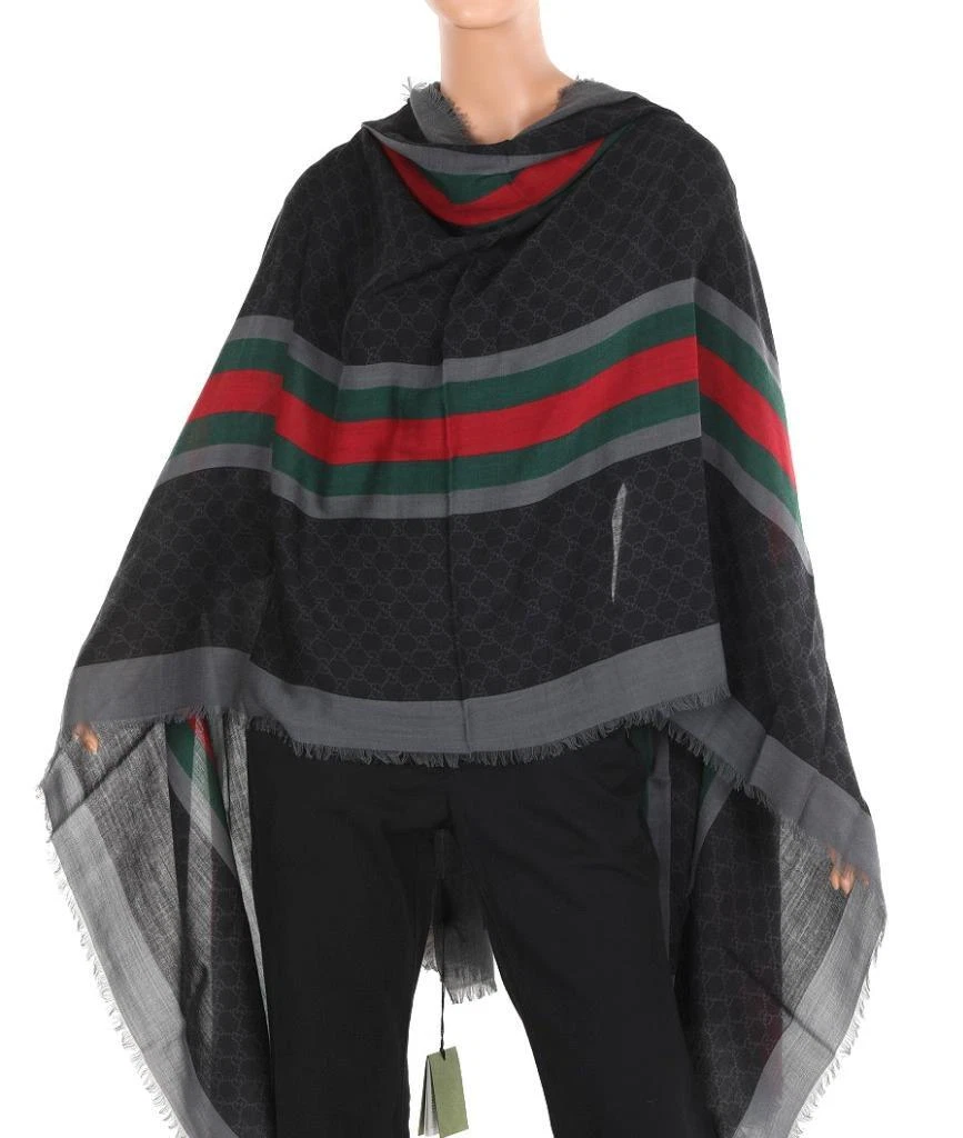 NEUF GUCCI OVERSIZE GG GUCCISSIMA TOILE LAINE ÉCHARPE CHÂLE ENVELOPPANT 110X220CM