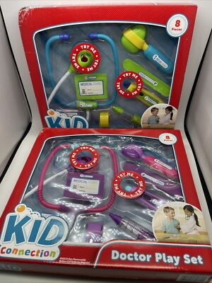 New Kid Connection 8 Piece Doctor Play Set w/Light Up Stethoscope & Thermometer