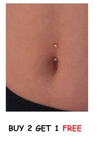 Navel Ball Ended Curved Bar Stud Small Belly Button Stud Navel Bar 8mm