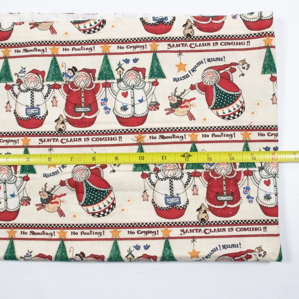 Vtg Roly Poly Santas Sampler Daisy Kingdom 44x31 Primitive Country Christmas - Image 3 of 3