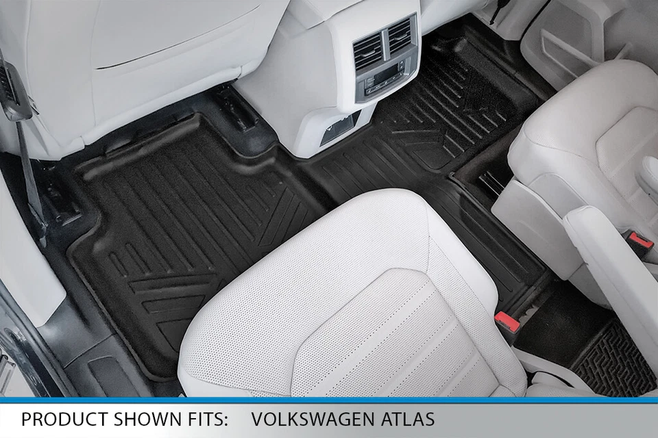 SMARTLINER Custom Fit Floor Mat 2nd Row Liner OEM TPE 2018-2025 Volkswagen Atlas Foto 2 de 4