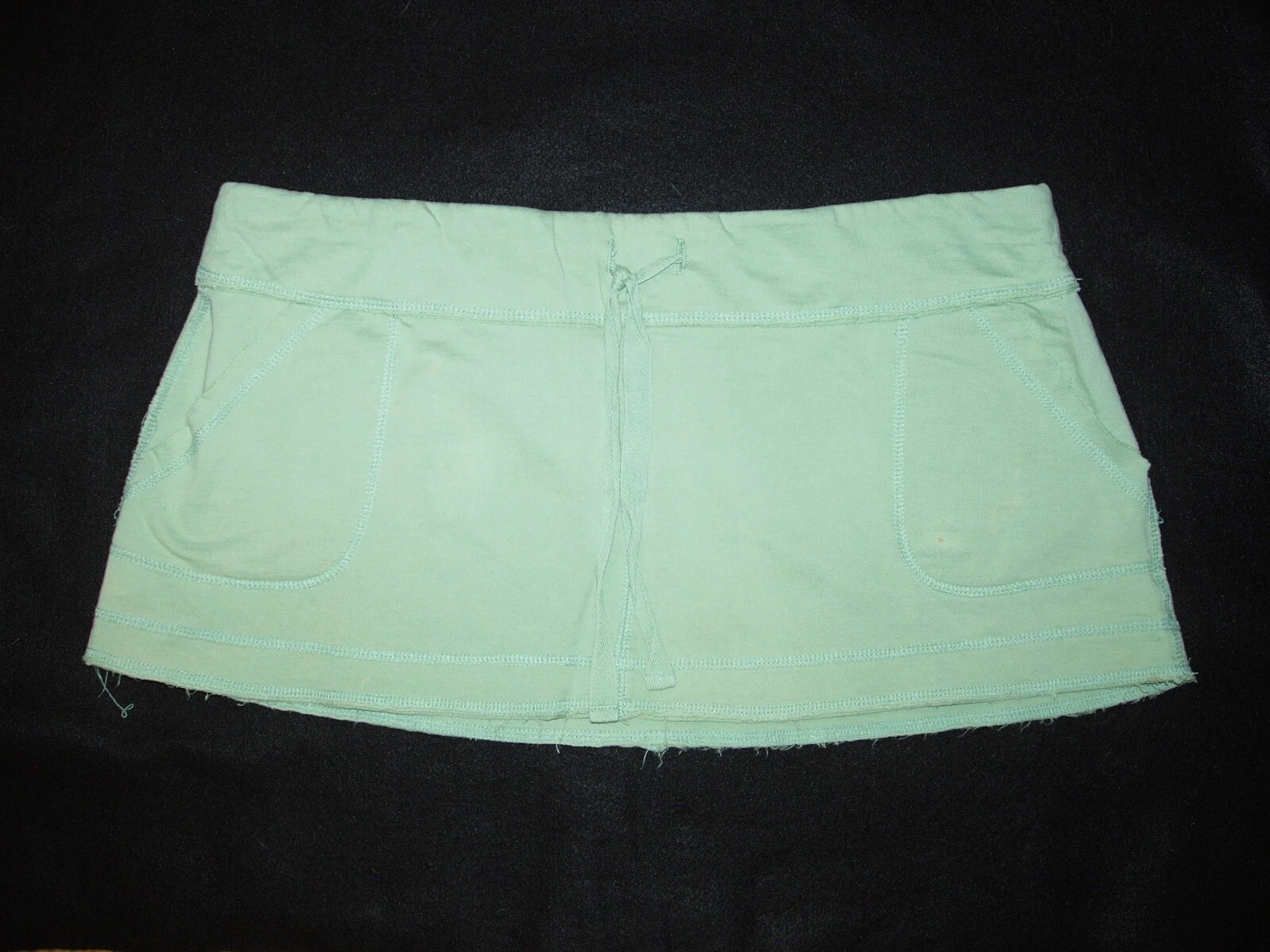 MOSSIMO WOMEN'S ADJUSTABLE TIE FRONT LOW-RISE MINI SKIRT SIZE STRETCHY LARGE