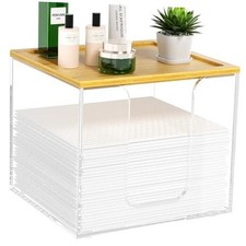 Disposable Face Towel Holder Box, Acrylic Facial Container for XL Clean Clear