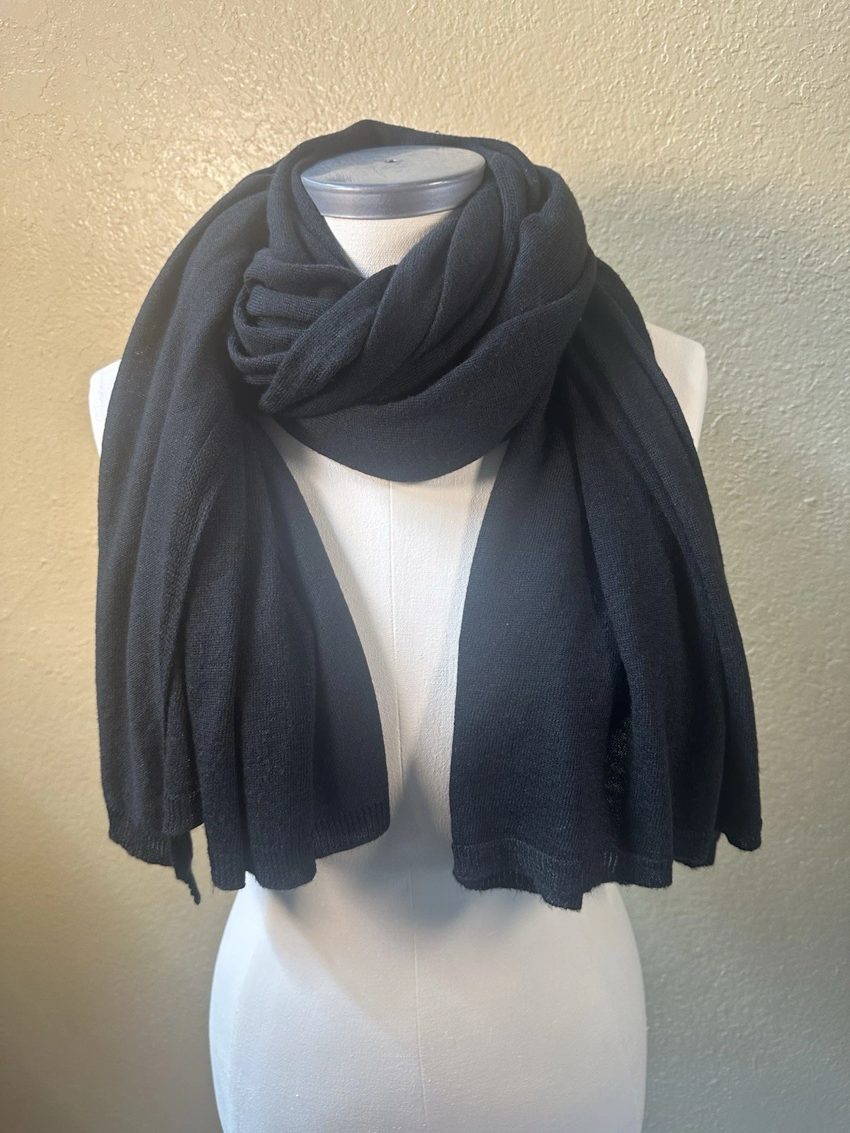 J Jill Wearever Collection Scarf Womens Black Long Rectangle Lightweight