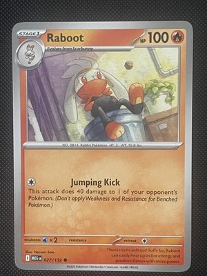 Pokemon - Raboot - MEG 027/132 - Common - English - Near Mint