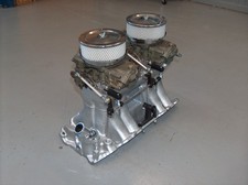 Weiand Bb Chevy Tunnel Ram Intake Manifold 59811913 W2x4 Dual Quad 600 Carbs