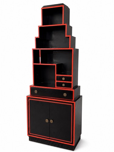Incredible Paul Frankl Style Skyscraper Art Deco Bookcase