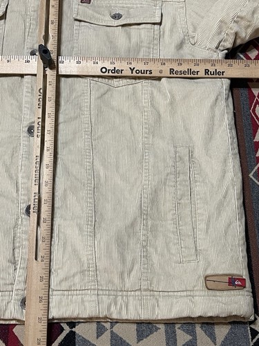 Vintage Quiksilver Corduroy Jacket Adult M Tested by Time Sherpa Lined Tan T34 - Picture 3 of 9