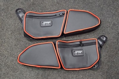 PRP Door Bags with Knee Pads for RZR  Orange Trim - PLEASE READ DESCRIPTION