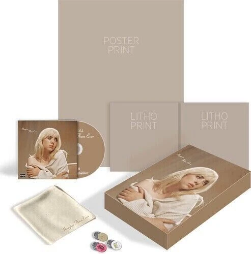 Cd BILLIE EILISH -HAPPIER THAN EVER Super Deluxe Edition poster+2 stampe+spille