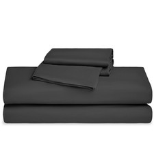 Black Soft Microfiber Full Size Deep Pocket Bedding Sheet Set 4 PCS