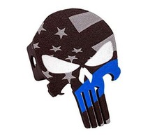 Punisher Blue Line Dark Mode Hitch Cover - Made in USA