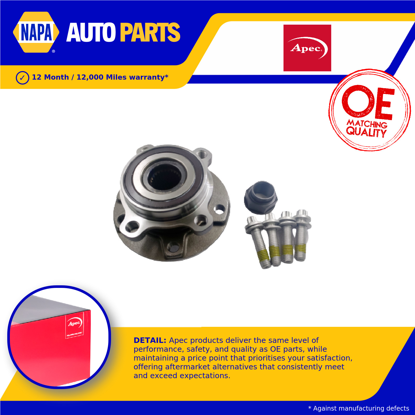 Wheel Bearing Kit AWB1517 Apec 51952935 Genuine Top Quality Guaranteed New