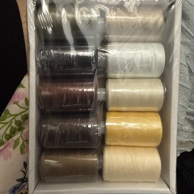 Sewing Threads - 10 Large Spools of Polyester Thread for Hand, Quilting & Sewing