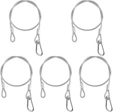 5 Pack Stage Light Safety Cable Stainless Steel Security 1/8in  40in, Silver