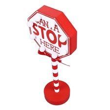 Christmas Stop Here Decor Metal Solid Wood LED Delicate Santa Stop Here Tre WTBE