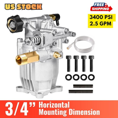 #ad #ad 3 4quot; Shaft Horizontal Pressure Washer Pump 3400PSI 2.5GPM for Honda GC160 GC190 $104.06