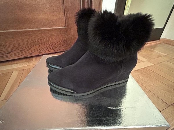 Women Genuin Vivier Boots Black Suede 36