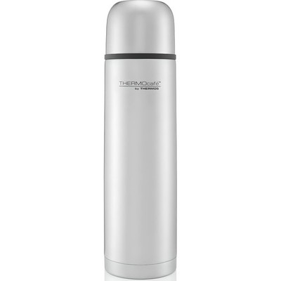 Thermoskanne Thermocafe 1L Edelstahl Flachmann Vakuumisoliert Reiseflasche Becher