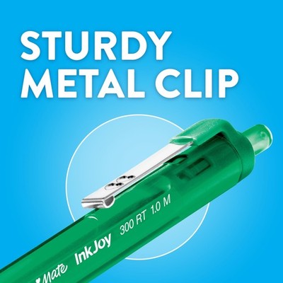 Paper Mate InkJoy 300RT – Confezione Da 6 Penne A Sfera Retrattili, Punta Media 1.0mm, Inchiostro Nero, Impugnatura Gommatata