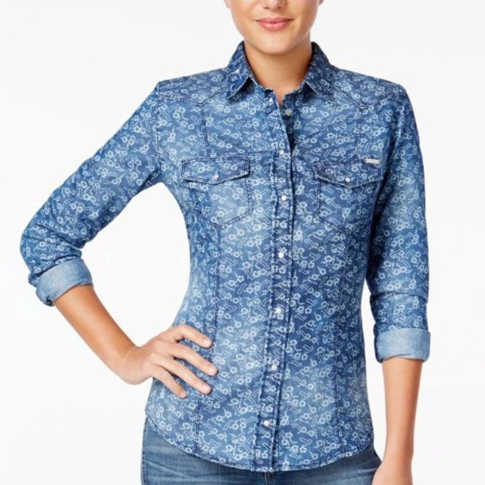GUESS Denim Tops for Women for sale | eBay