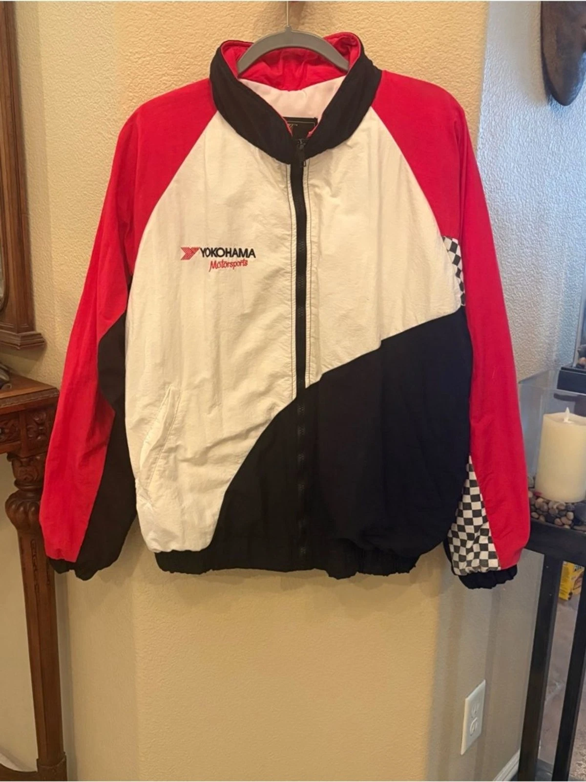 Vtg K-PRODUCTS Yokohama Motorsports Embroidery Windbreaker Jacket Size Medium - product detail image 3